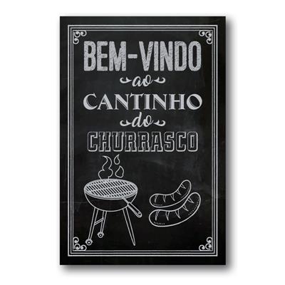 Placa Bem Vindo ao Cantinho do Churrasco