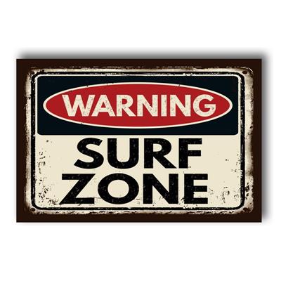 Placa Warning Surf Zone